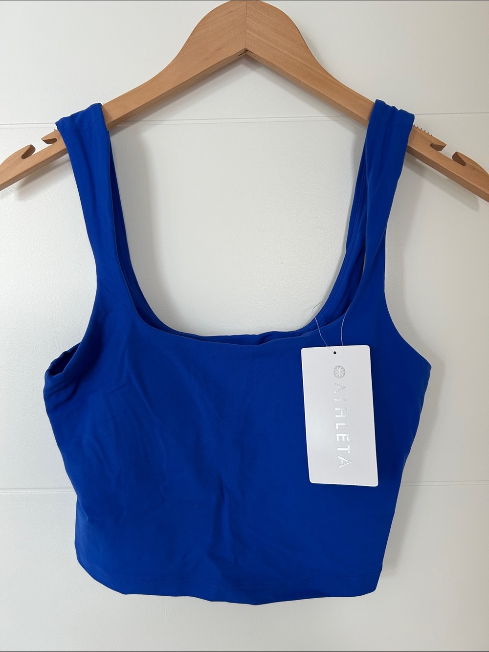 Athleta Bright Blue Scoop Neck Crop Tank